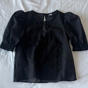 H&M Black Puff Sleeve Blouse